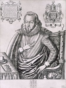 Portrait de Robert Cecil (1563-1612) 1er comte de Salisbury, gravé par Renold Elstrack (1571-c.1630) c.1607